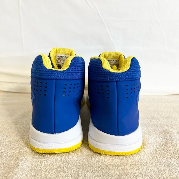 Under Armour Jet Mid Blue/Yellow size 8 MEN’S BASKETBALL SHOES