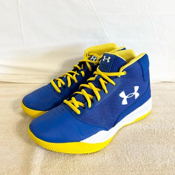 Under Armour Jet Mid Blue/Yellow size 8 MEN’S BASKETBALL SHOES
