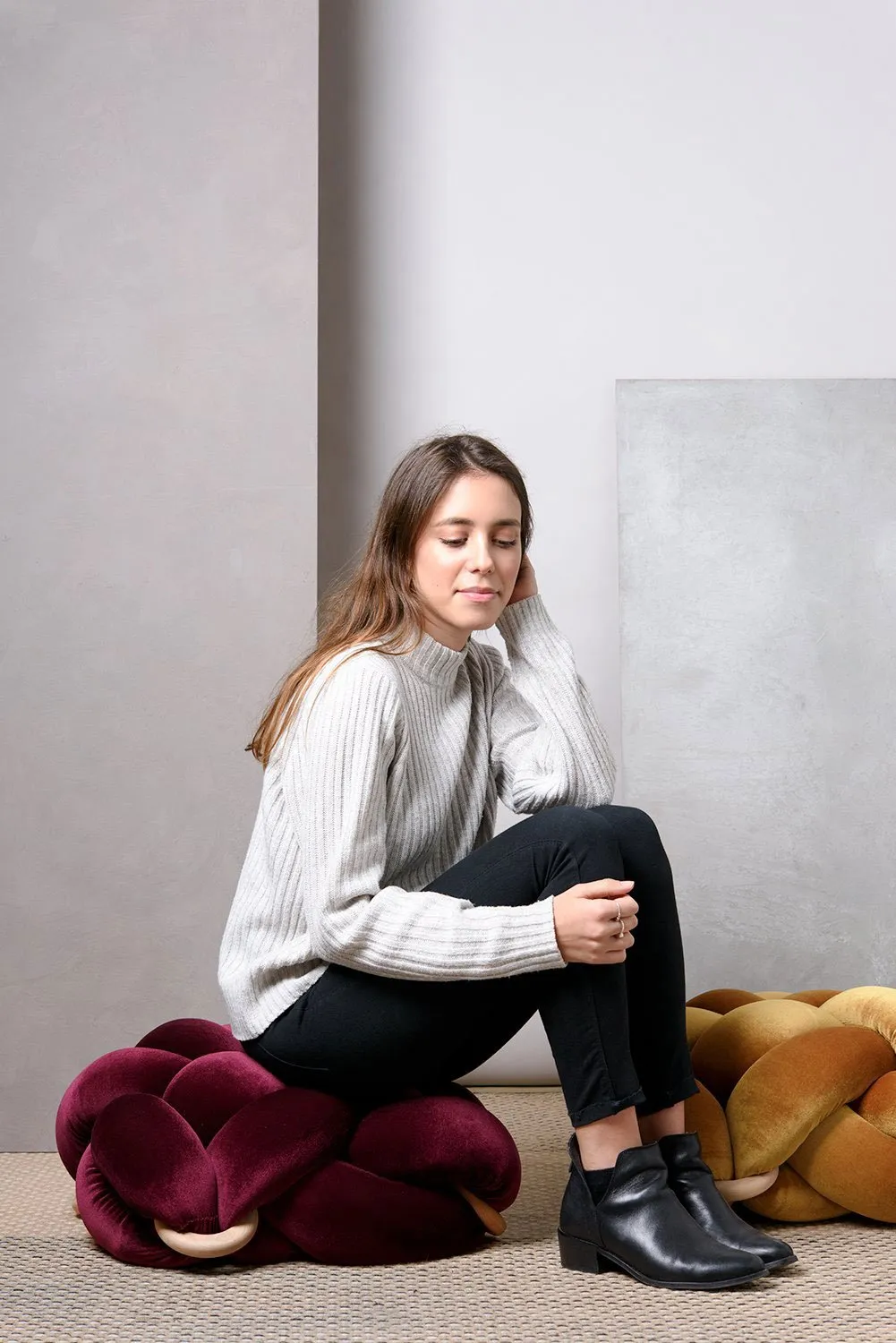 Velvet Knot Floor Cushion