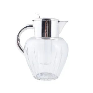 Vintage Cut Crystal & Silver Plate Lemonade Jug with Ice Holder