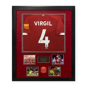 Virgil Van Dijk Liverpool FC Autographed Jersey Framed to 37x45 Icons