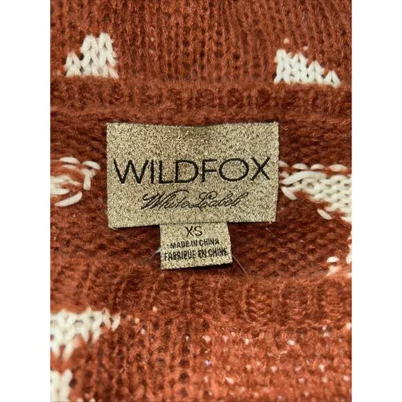 Wildfox White Label Long Sleeve Distressed Knit Pullover Oversized Sweater XS