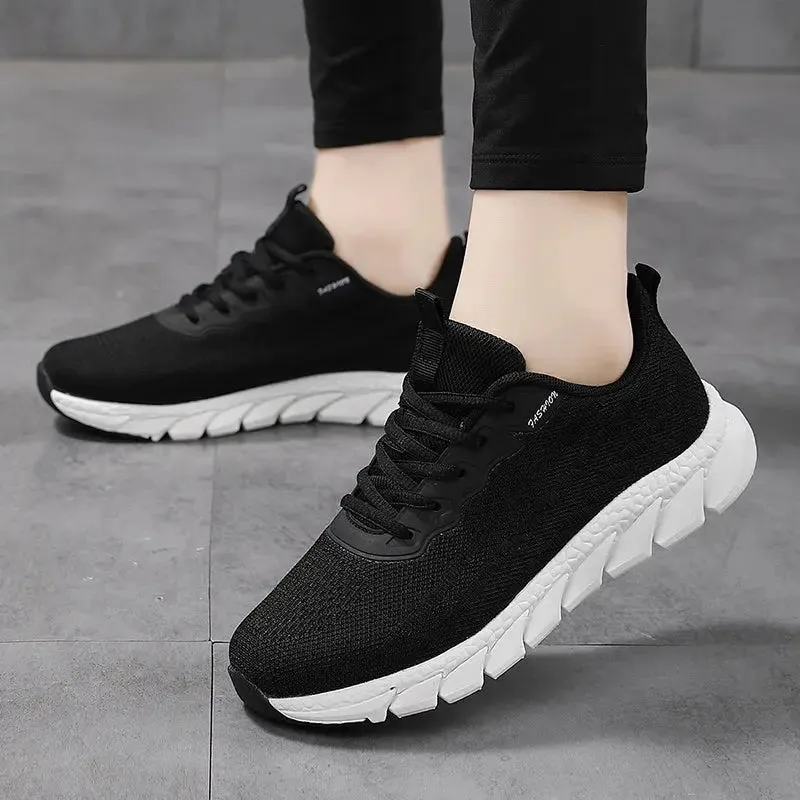 Women Flying Weave Breathable Soft Casual Sneakers Ladies Non-Slip Jogging Shoes Fashion Lightweight Running Shoes