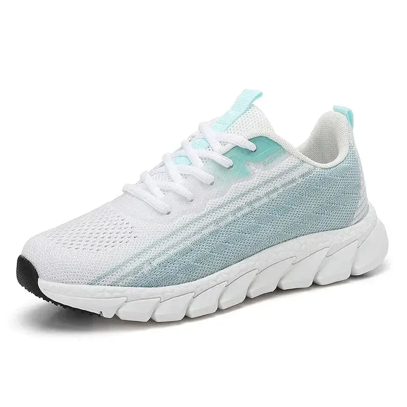 Women Flying Weave Breathable Soft Casual Sneakers Ladies Non-Slip Jogging Shoes Fashion Lightweight Running Shoes