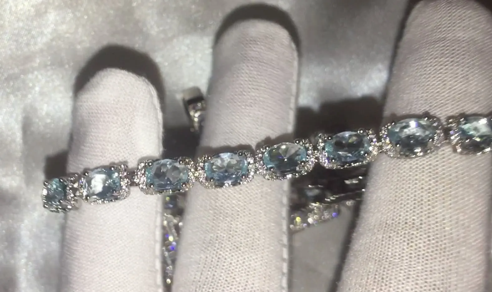 Womens Bracelet | Tennis Bracelet | Blue Diamond Bracelet | Diamond Bracelet | Bracelets | Aquamarine Diamond Bracelet | Silver Bracelet