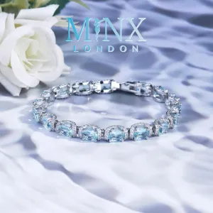 Womens Bracelet | Tennis Bracelet | Blue Diamond Bracelet | Diamond Bracelet | Bracelets | Aquamarine Diamond Bracelet | Silver Bracelet