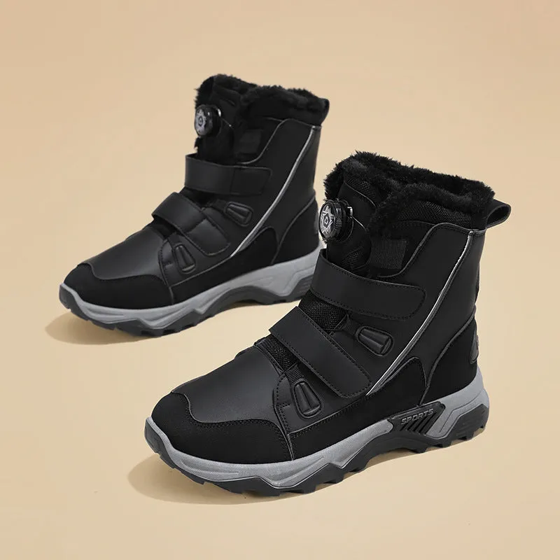 Women's Faux Fur Lined Snow Boots with Velcro Straps