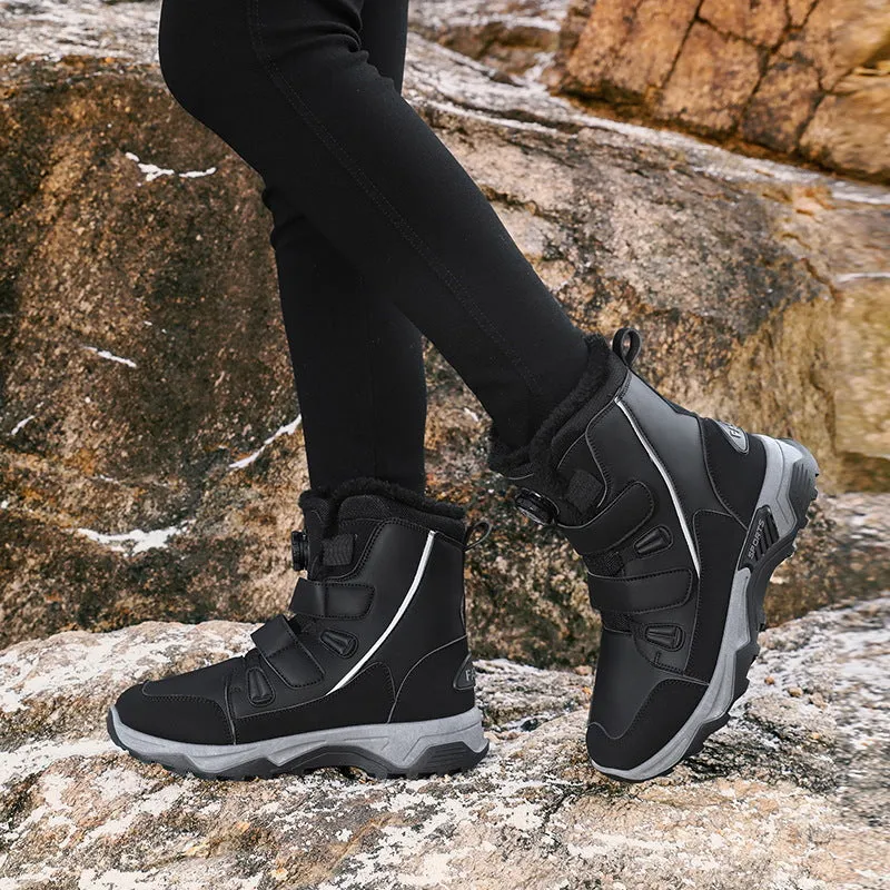 Women's Faux Fur Lined Snow Boots with Velcro Straps