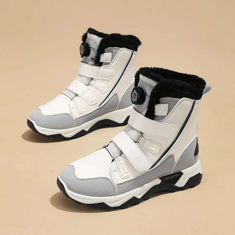 Women's Faux Fur Lined Snow Boots with Velcro Straps