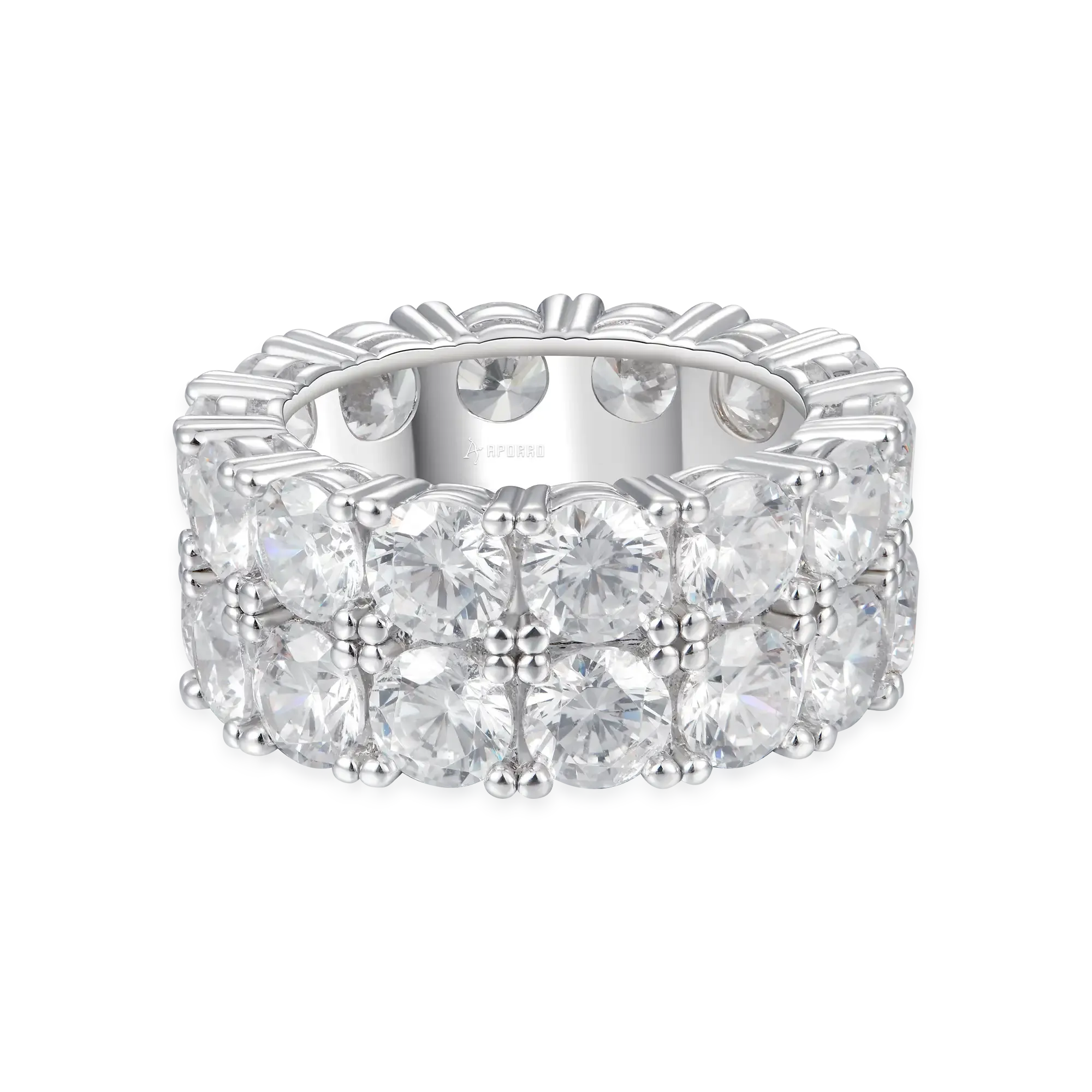 Women's Iced Double Row Tennis Ring - 10mm