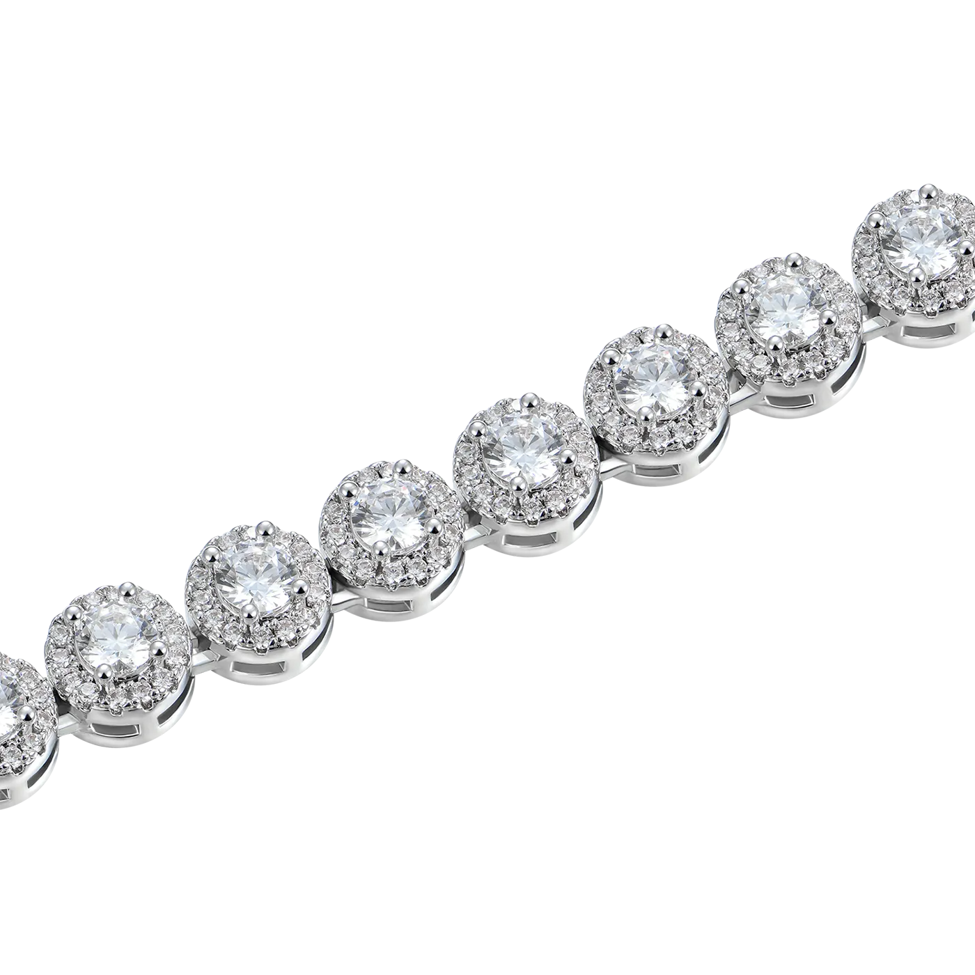 Women's Round Cut Clustered Tennis Bracelet - 7mm