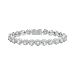 Women's Round Cut Clustered Tennis Bracelet - 7mm